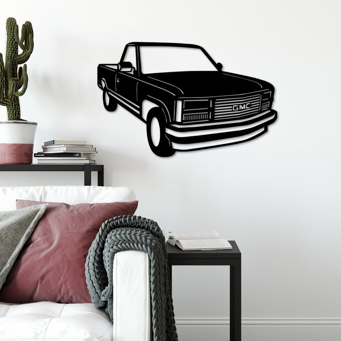 Wallity GMC Sierra 1990 Escultura de pared de metal Negro Wallity GMC Sierra 1990 Escultura de pared de metal Negro